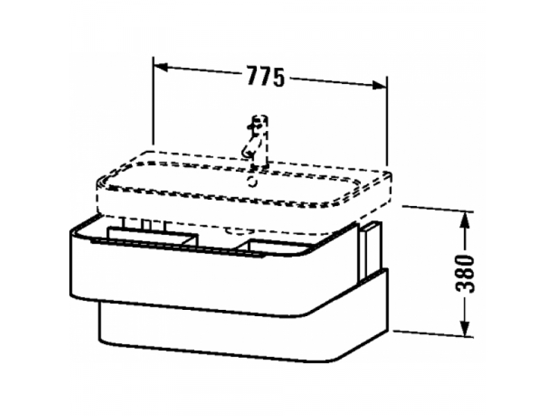Купить Тумба под раковину Duravit Happy D 2 H2 636522 22 80 см, с двуми ящиками, белый глянцевый