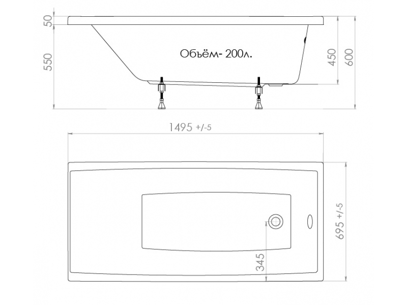 Купить Акриловая ванна Triton Джена 150 х 70 см