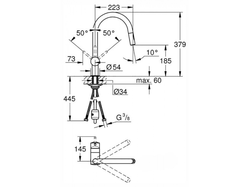 Купить Смеситель Grohe Minta 32321DC2 для кухонной мойки, с выдвижным изливом