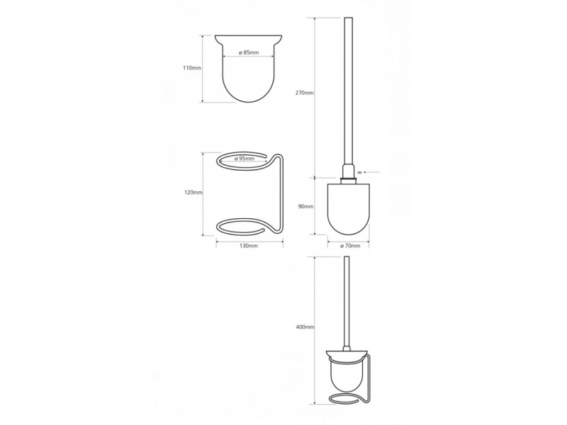 Купить Ершик Bemeta Neo 104113105 11 x 13 x 40 см напольный, хром матовый, щетка белая