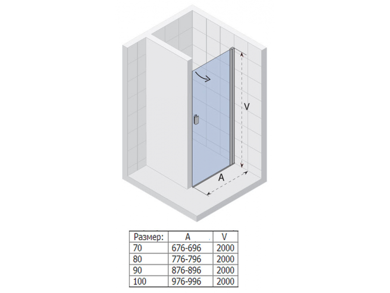 Купить Душевая дверь в проем Riho Nautic N101 GGB060580 100*200 см (GGB0605801/GGB0605802)