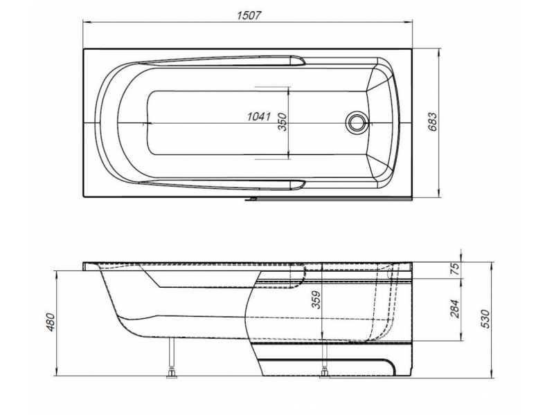 Купить Ванна акриловая Aquanet Extra 208672 150 x 70 см