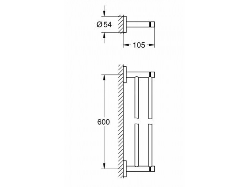 Купить Полотенцедержатель двойной Grohe Essentials 40802GL1, 60 см, холодный рассвет глянец