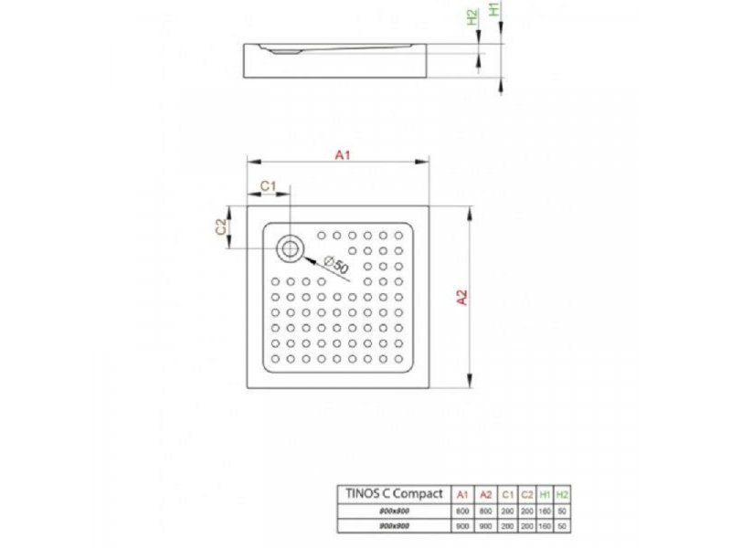 Купить Поддон для душа Radaway Tinos C, 80 x 80 см, квадратный, S4TIC8080-08