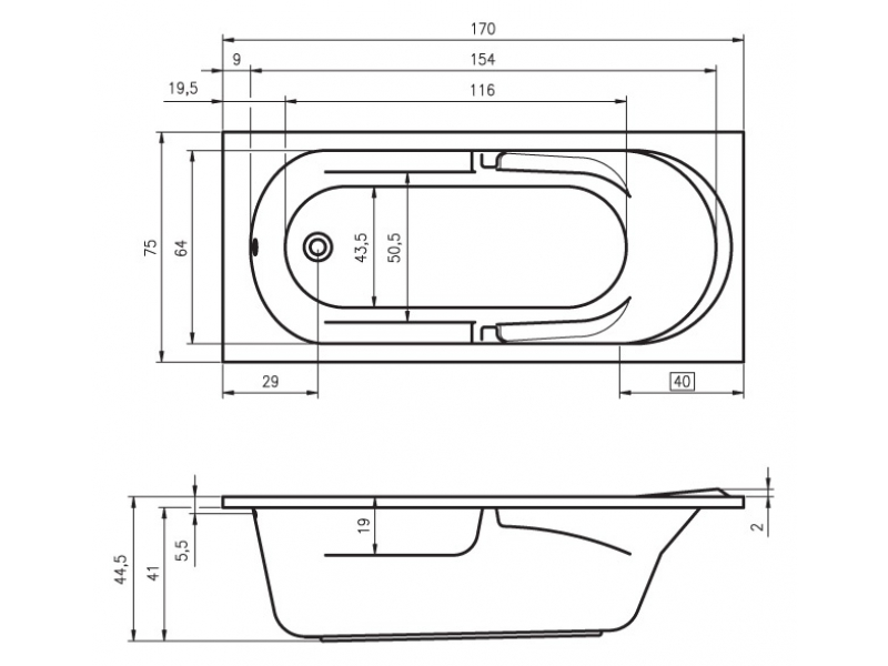 Купить Ванна гидромассажная Riho Future 170 х 75 см, JOY