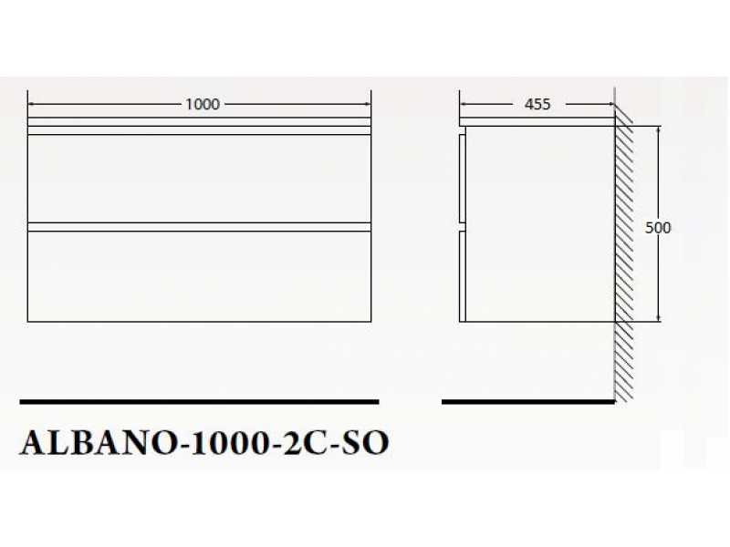 Купить Тумба под раковину BelBagno Albano-1000 ALBANO-1000-2C-SO-BL искусственный камень, цвет белый