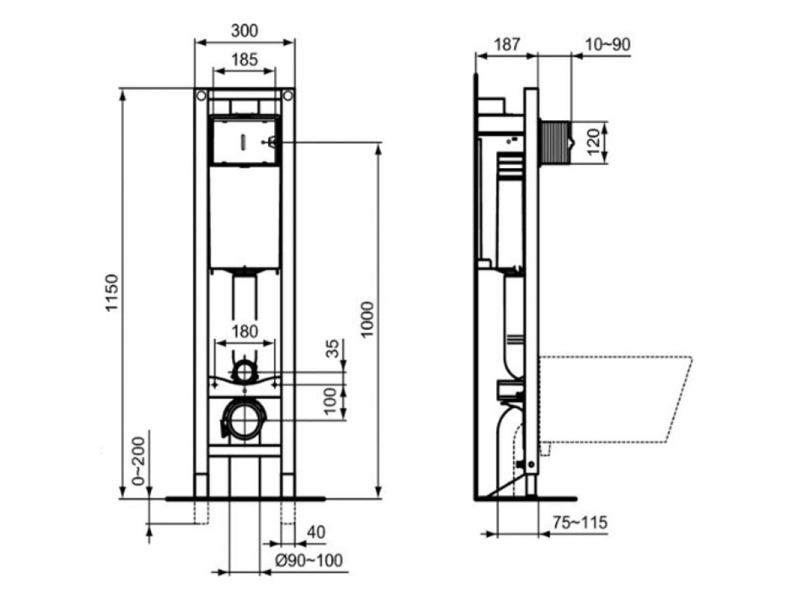 Купить Инсталляция Ideal Standard Prosys Eco Freestanding Frame M, E233367