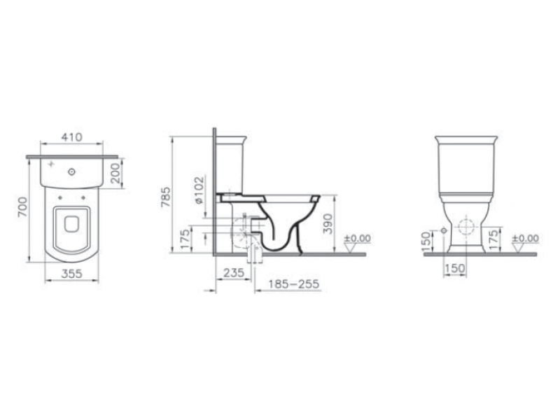 Купить Напольный унитаз Vitra Serenada 4160B003-0088 с функцией биде