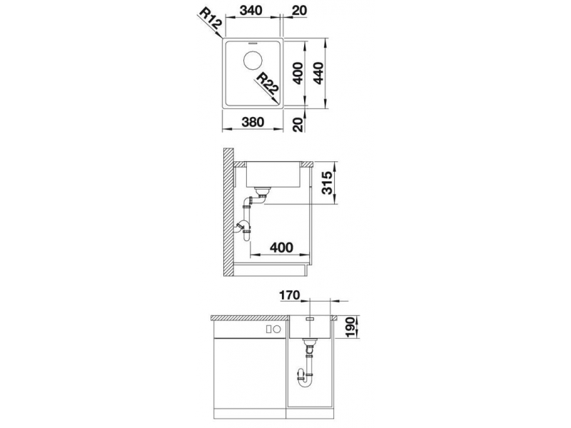 Купить Мойка Blanco Andano 340-IF 518308 с клапаном-автоматом