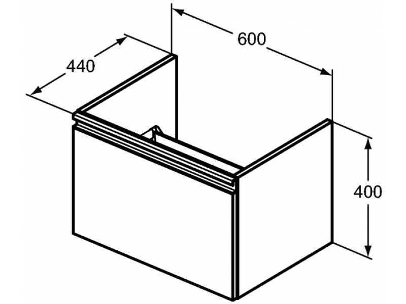 Купить Тумба под раковину Ideal Standard Tesi 60 см, подвесная, серо-голубой матовый, T0046WI