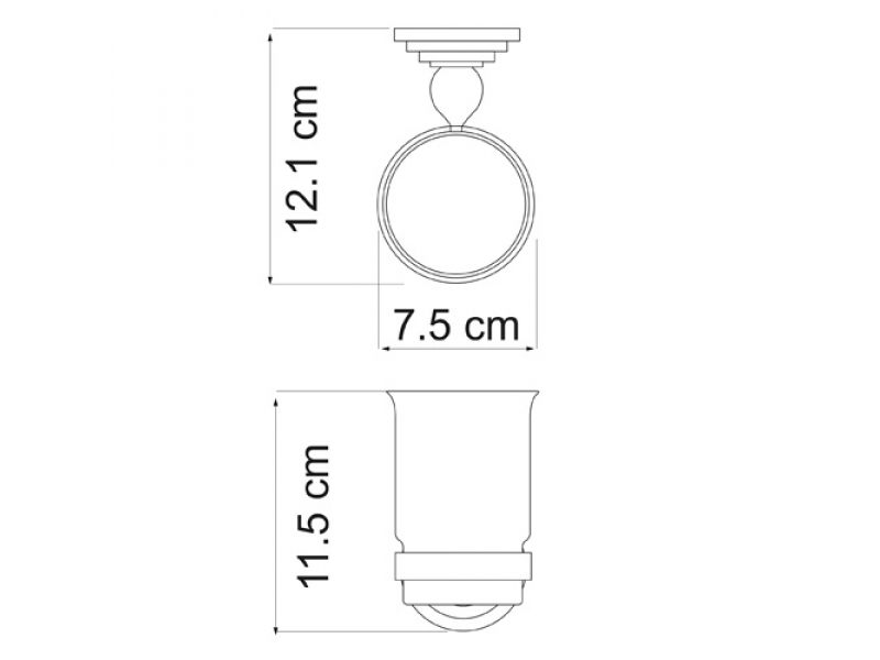 Купить Стакан стеклянный с держателем WasserKRAFT Ammer 7028