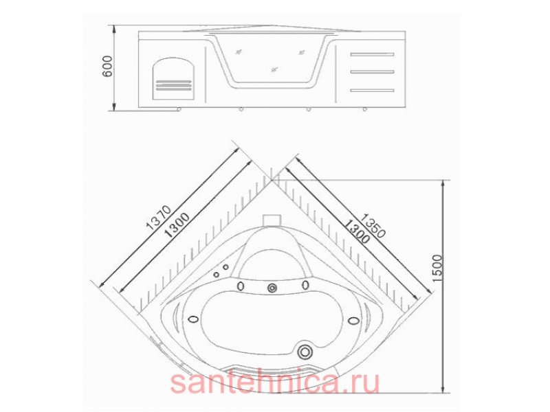 Купить Ванна акриловая Appollo ТS-0920 135 х 135 см