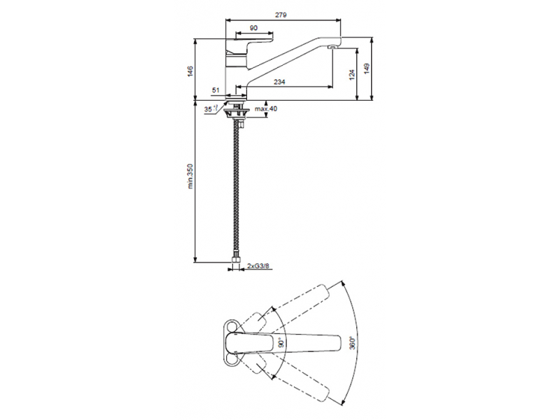 Купить Смеситель Ideal Standard Ceraplan III B0722AA для кухни