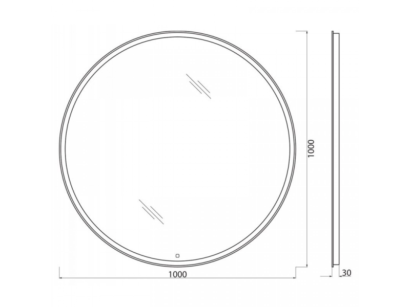 Купить Зеркало BelBagno 100 x 100 см со встроенным светильником и сенсорным выключателем, SPC-RNG-1000-LED-TCH