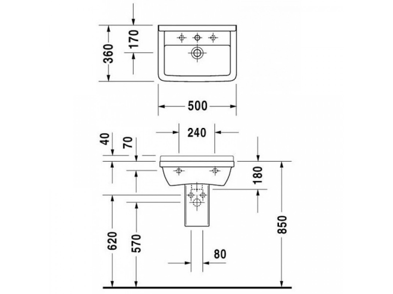 Купить Раковина Duravit Starck 3 030050, 50*36 см