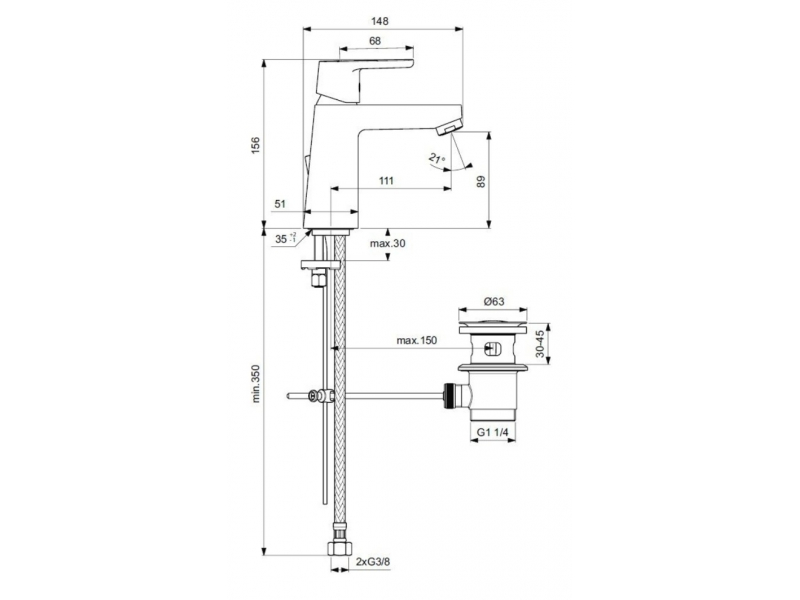 Купить Смеситель Ideal Standard Vito Grande для раковины, хром, B0455AA