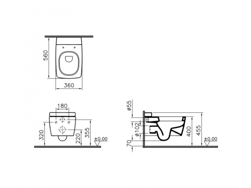 Купить Подвесной унитаз Vitra Metropole 5676B003-6112, крышка микролифт