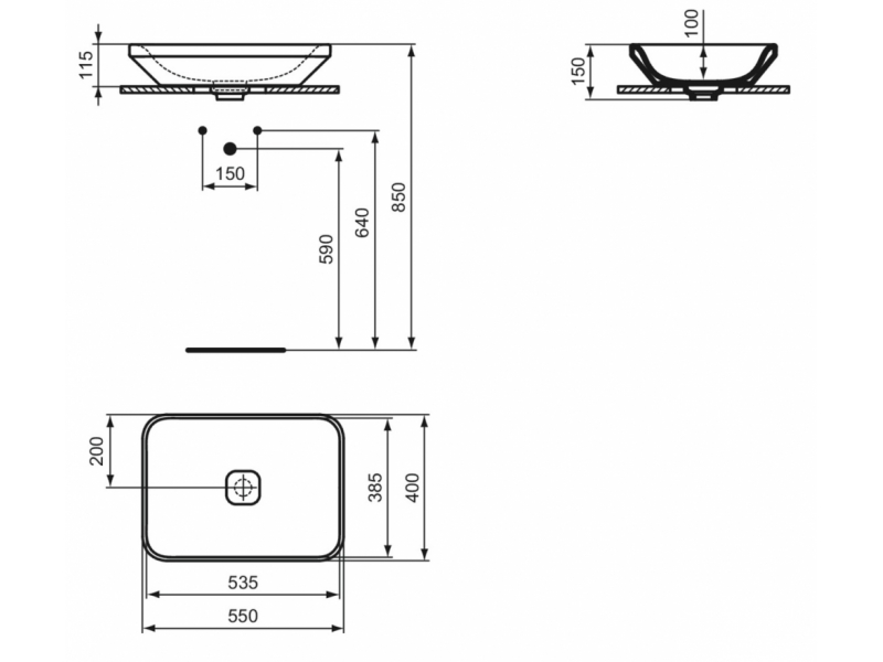 Купить Раковина Ideal Standard Tonic II Vessel 55 см, белый, K083401