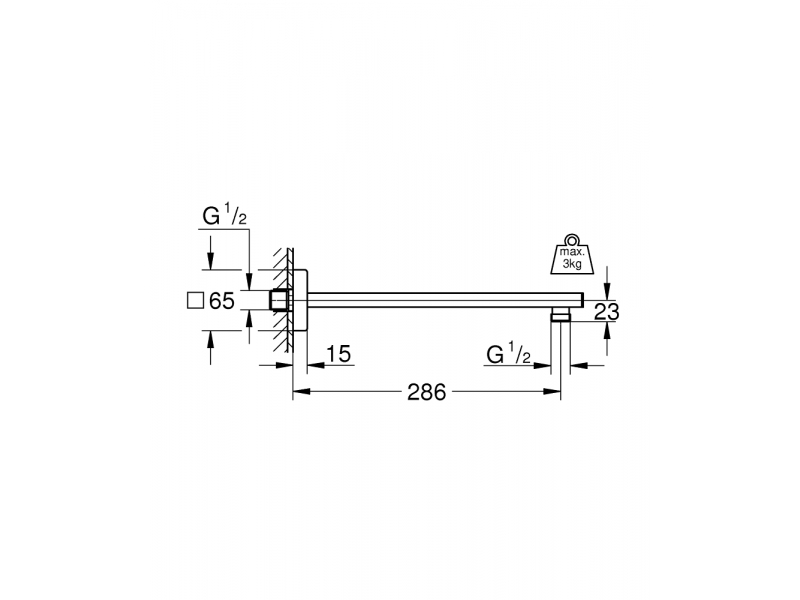 Купить Держатель верхнего душа Grohe 27709000, 28,6 см