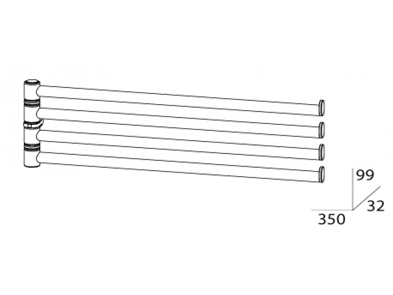 Купить Держатель для полотенец поворотный FBS Universal UNI 038 четверной, хром, 35 см