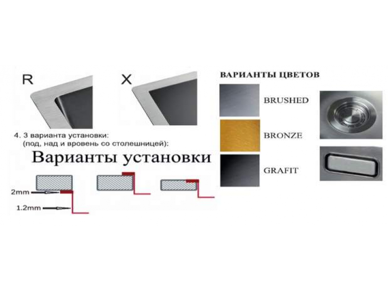 Купить Мойка Zorg Light ZL R 780440 Grafit,78 х 44 см, графит