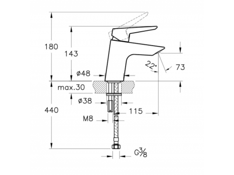 Купить Смеситель для раковины Vitra Solid S A42440EXP