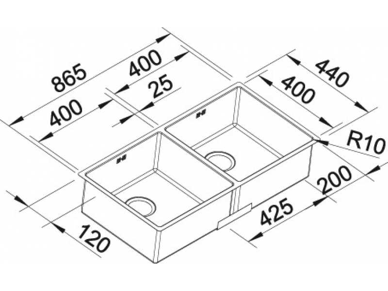 Купить Мойка Blanco Claron 400/400-U 517231