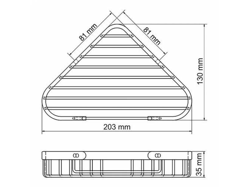 Купить Полка металлическая угловая WasserKRAFT 733BLACK, цвет - черный