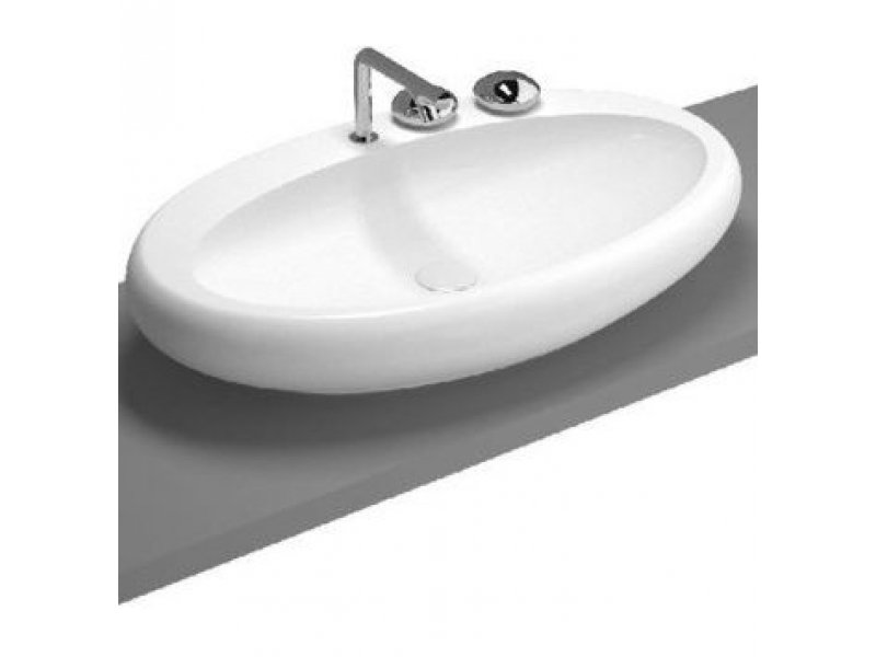 Купить Раковина Vitra Istanbul 4447B403-0871 85 см с 3 отверстиями, Vitra Clean, цвет белый