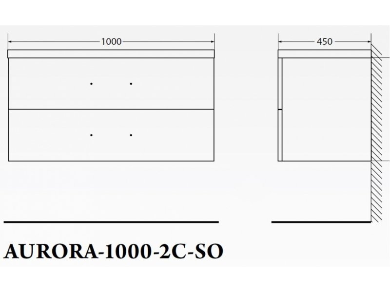 Купить Тумба под раковину BelBagno Aurora AURORA-1000-2C-SO-MV подвесная (2 ящ.)