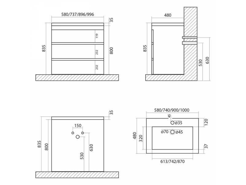 Купить Тумба под раковину Art&Max Family-750-3C-PIA-PB, 75 x 47 x 84.5 см, напольная, со встроенной ступенькой для детей, бежевый (Pino Bianco)