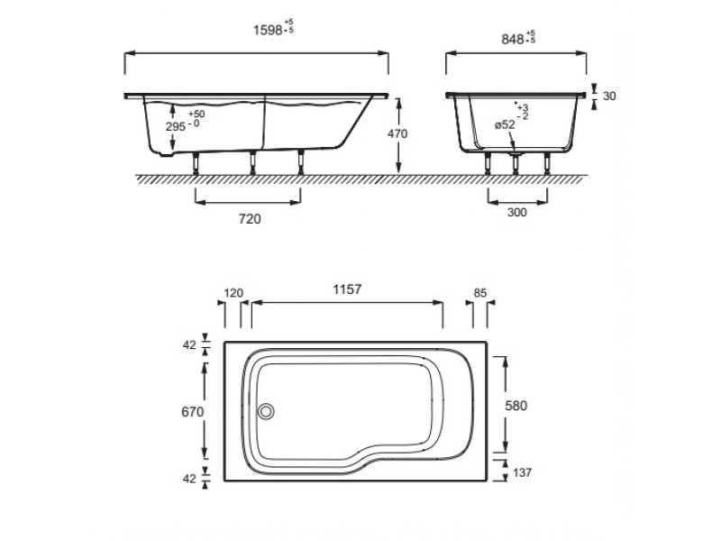 Купить Ванна акриловая Jacob Delafon Bain-Douche MALICE E6D066L-00, 160 х 85 см