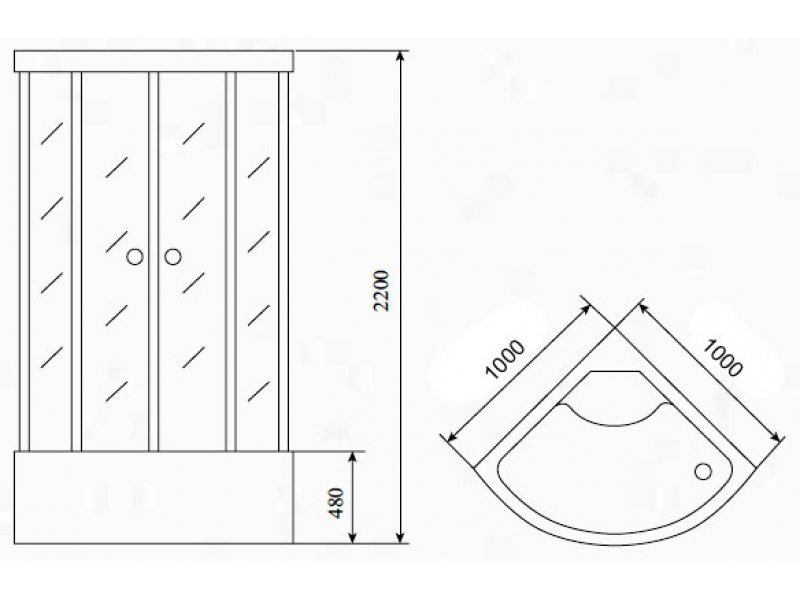 Купить Душевая кабина Timo Lux T-7700 P, 100 x 100 см, стекла прозрачные