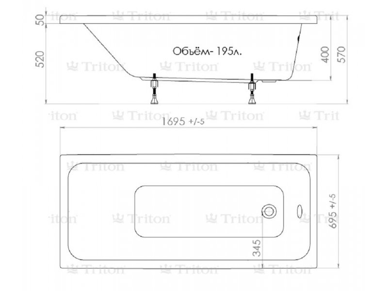 Купить Акриловая ванна Triton Ультра 150 x 70 см