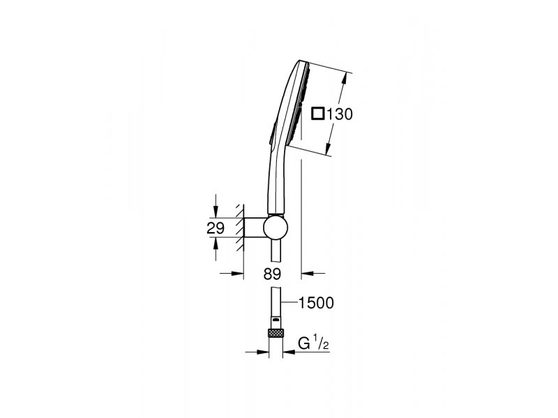 Купить Душевой гарнитур Grohe Rainshower SmartActive 130 Cube, 26588LS0, белая луна