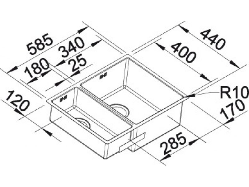 Купить Мойка Blanco Claron 340/180-U 517226 (517227), левая/правая