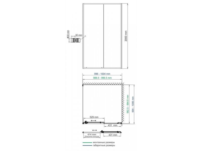 Купить Душевой уголок WasserKRAFT 61S19, квадратный, 100 х 100 см