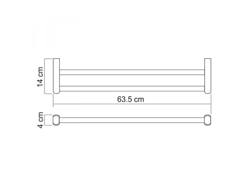 Купить Полотенцедержатель WasserKRAFT 6840, двойной, 63.5 см, хром