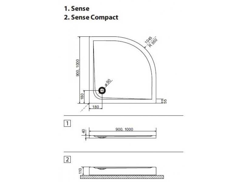 Купить Поддон душевой Excellent Sense Compact 100 x 100 см