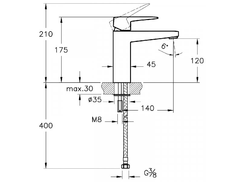 Купить Смеситель VitrA Root Square для раковины, хром, A42731EXP