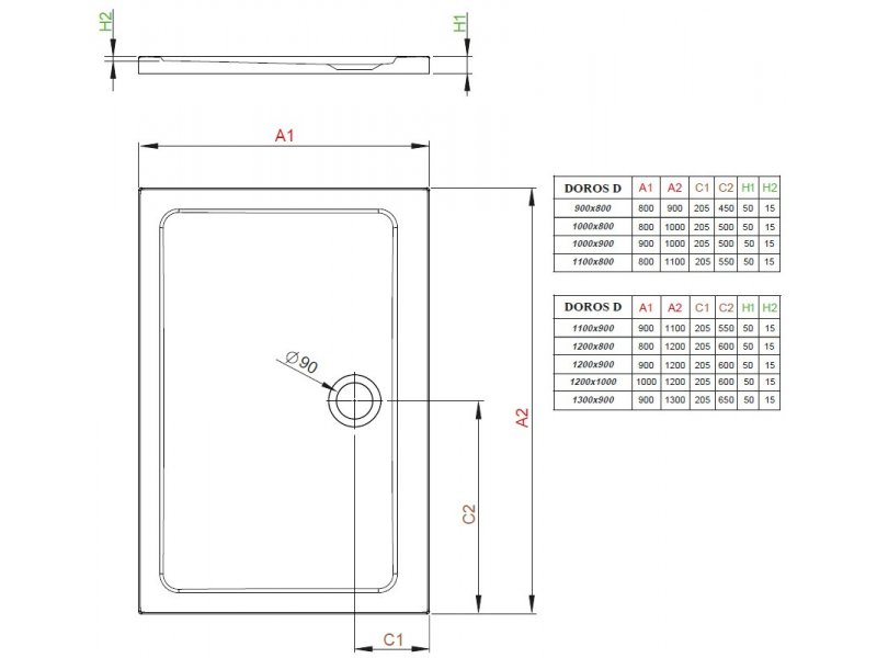 Купить Поддон для душа Radaway Doros Plus D, 120 x 80 см, прямоугольный, SDRPD1280-01