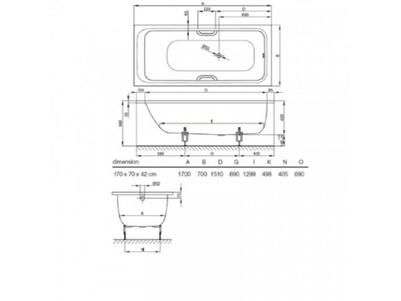 Купить Ванна стальная Bette Select 3411-000, 170 х 70 см, белая