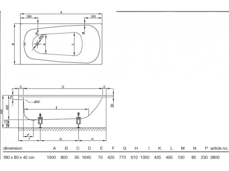 Купить Ванна Bette Form 3800-000 180 х 80 см, белая