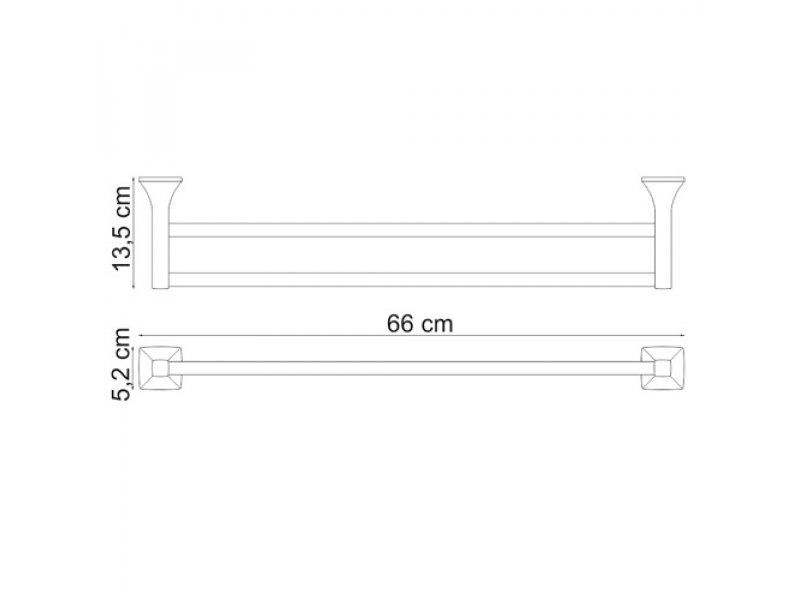 Купить Полотенцедержатель WasserKRAFT Wern 2540, двойной, 66 см, хром