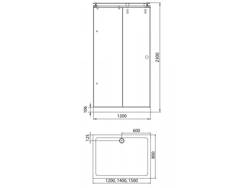 Купить Душевой уголок Aquanet Beta 1208-12 L/R 120 x 80 x 230 см, стекло прозрачное (174265/174266)