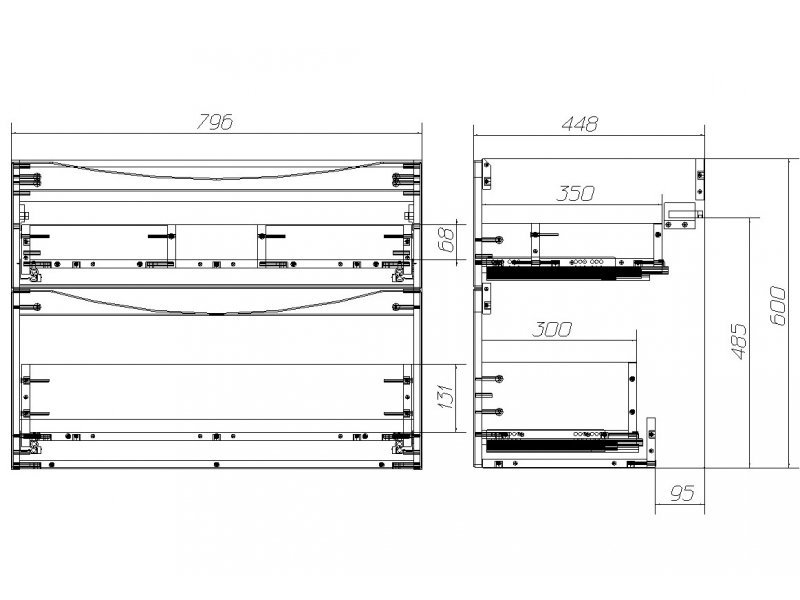 Купить Тумба под раковину BelBagno Marino 80 см, Rovere Moro - коричневый дуб, MARINO-H60-800-2C-SO-RW-P