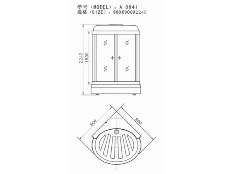 Купить Душевая кабина Appollo A-0841W 90 x 90 см гидросауна