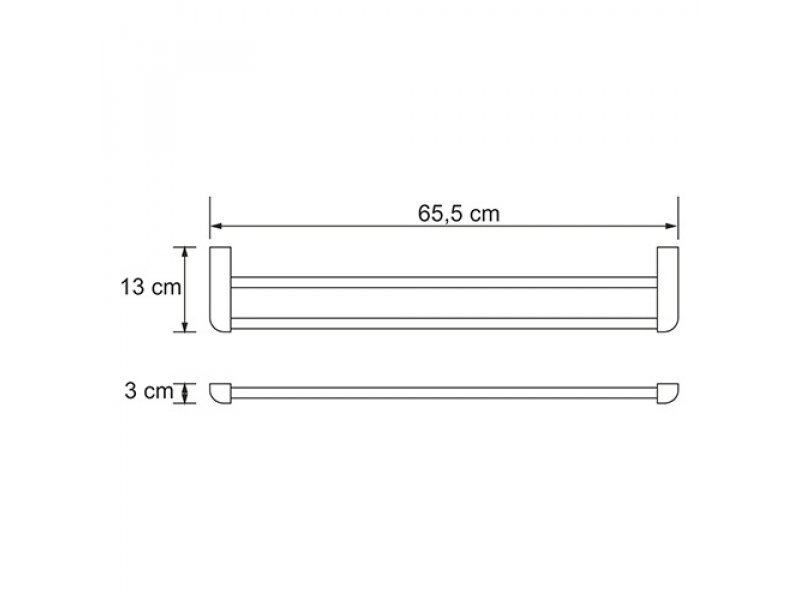 Купить Полотенцедержатель WasserKRAFT Kammel K-8340WHITE, двойной, 65.5 см, белый