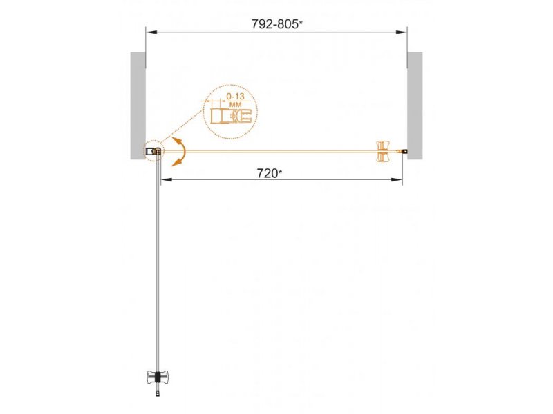 Купить Душевая дверь Cezares ECO-B-1-80-Cr, 80 см