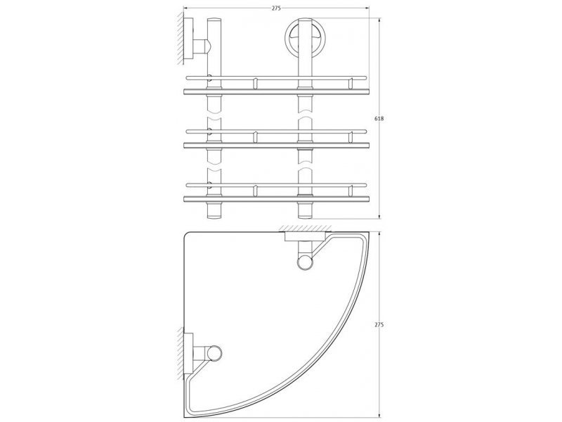 Купить Полка FBS Ellea ELL 073 3-х ярусная угловая